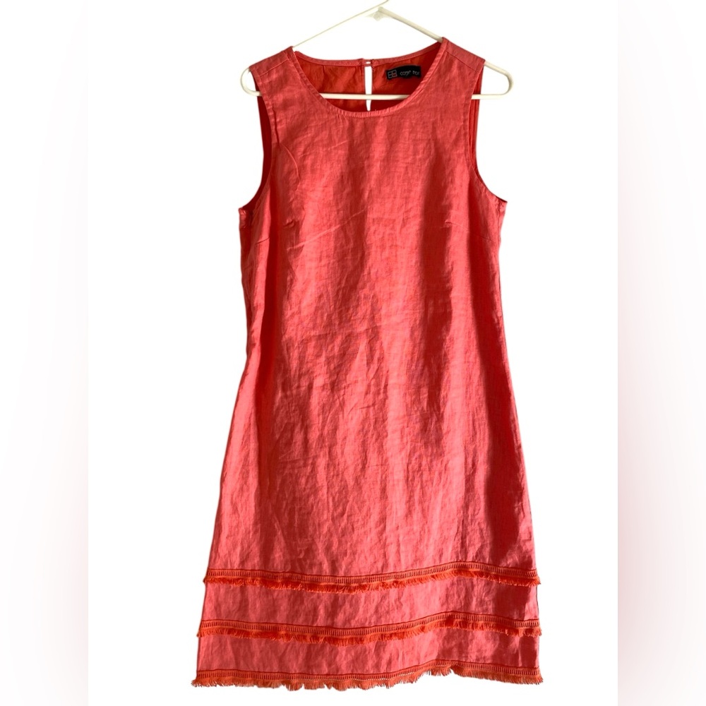 Carré Noir Linen Resort Lightweight Sleeveless Dress